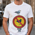 Seagull Warning Sign Funny Animal Lover T-Shirt Birthday Gift For BFF - Merchluma