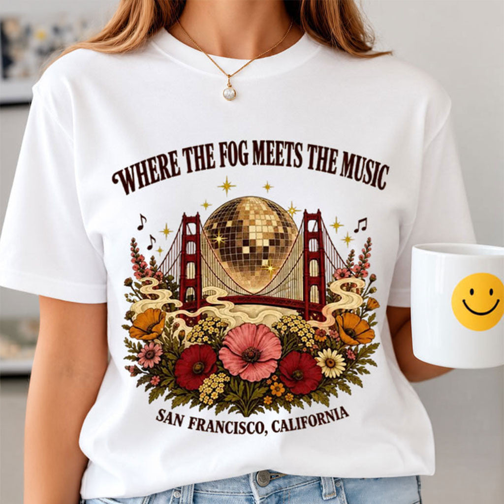 Where The Fog Meets The Music T-Shirt San Francisco Music Festival Outfits Gift For Her - Merchluma