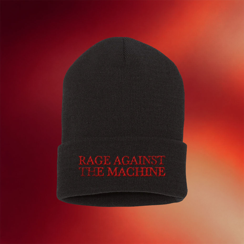 Rage Against The Machine Merch Banner Beanie Embroidered Rage Against The Machine Hat For Fans - Merchluma