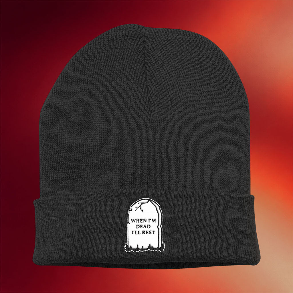 Say Anything Merch 2026 When I'm Dead Beanie Embroidered Say Anything Hat Gifts For Son - Merchluma