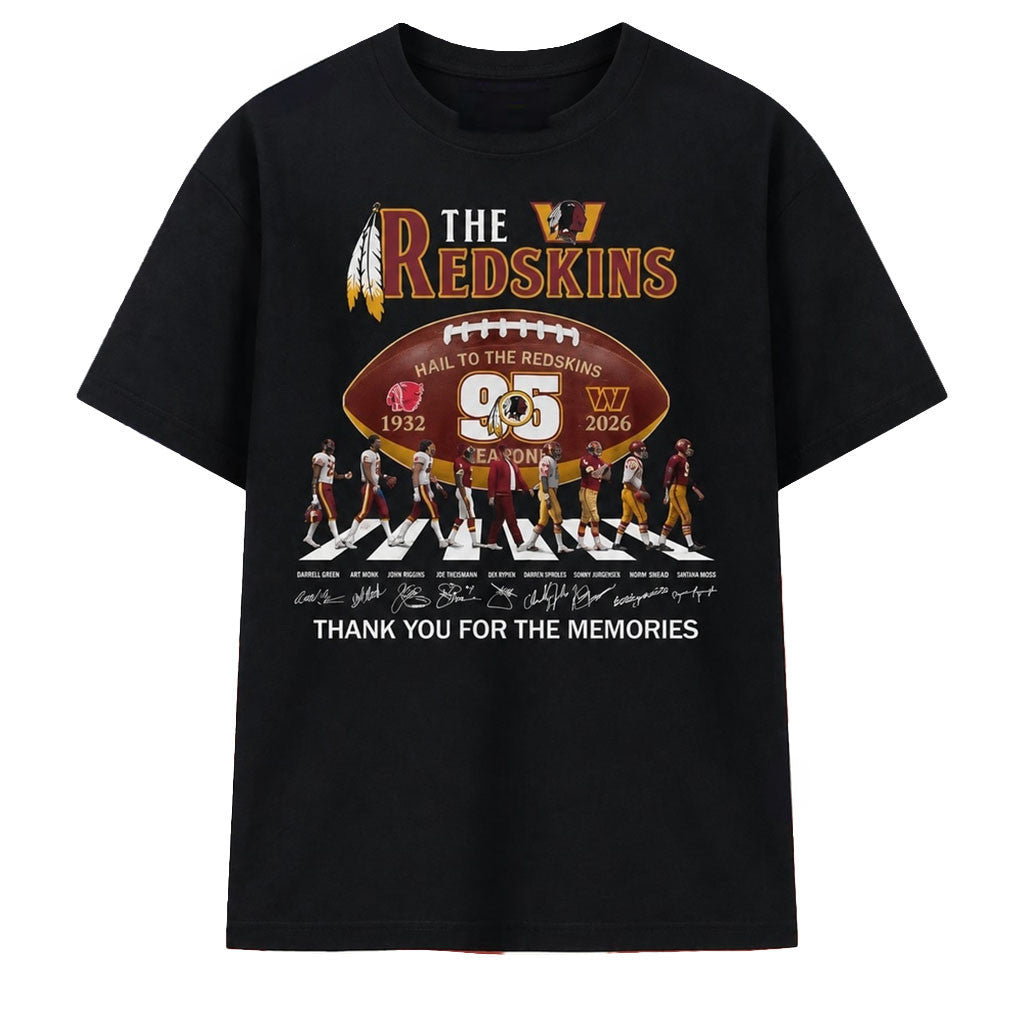 The Redskins 95th Season 1932 2026 Abbey Road Signatures T-Shirt Gifts For Football Fan - Merchluma