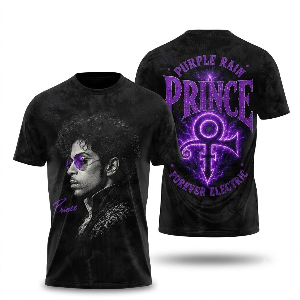 Prince Purple Rain Forever Electric T-Shirt Prince Merch Gifts For Music Lovers - Merchluma