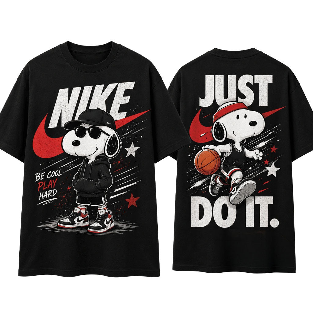 Snoopy Basketball Just Do It T-Shirt Black Snoopy Merch Gift For Basketball Lover - Merchluma
