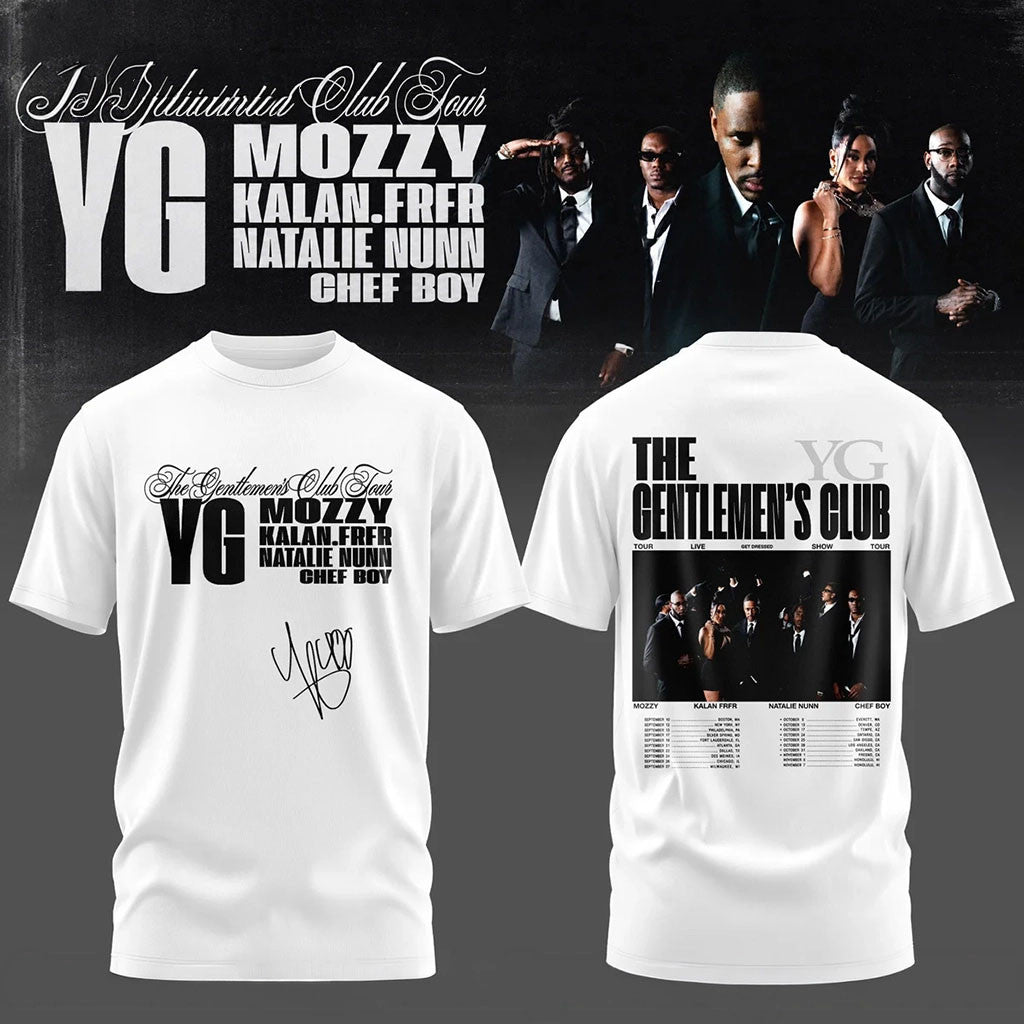 The Gentlemen's Club Tour T-Shirt White YG Merch Best Gifts For Music Fans - Merchluma