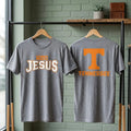 Tennessee Volunteers Team Jesus Shirt Grey Volunteers Merch Best Gifts For Football Fans - Merchluma