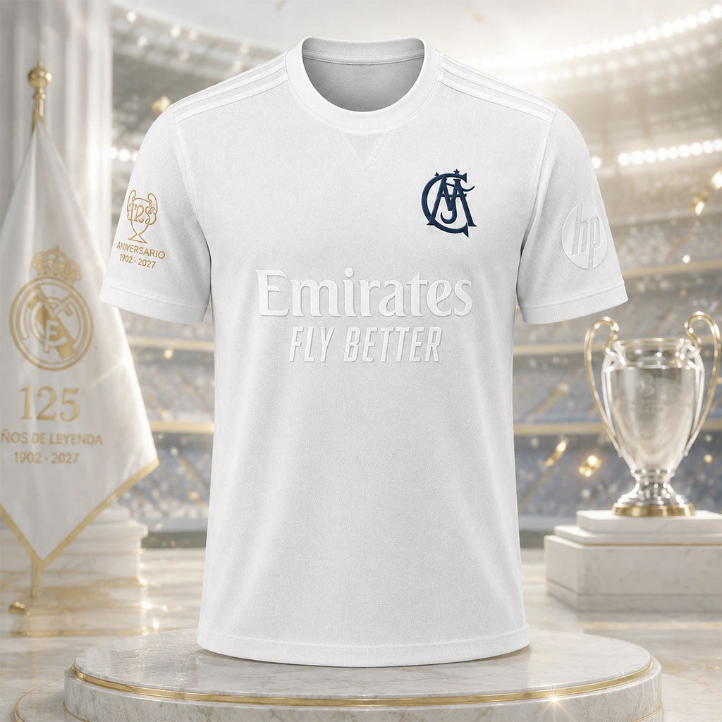 Real Madrid 125th Anniversary 1902-2027 Jersey Real Madrid Merch Gifts For Football Fan - Merchluma