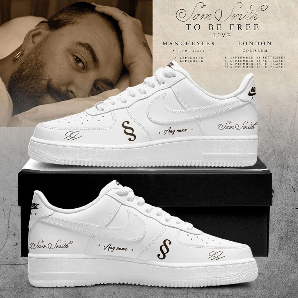 Customized SAM SMITH To Be Free Live Shoes White Sam Smith Merch Best Gifts For Music Lovers - Merchluma