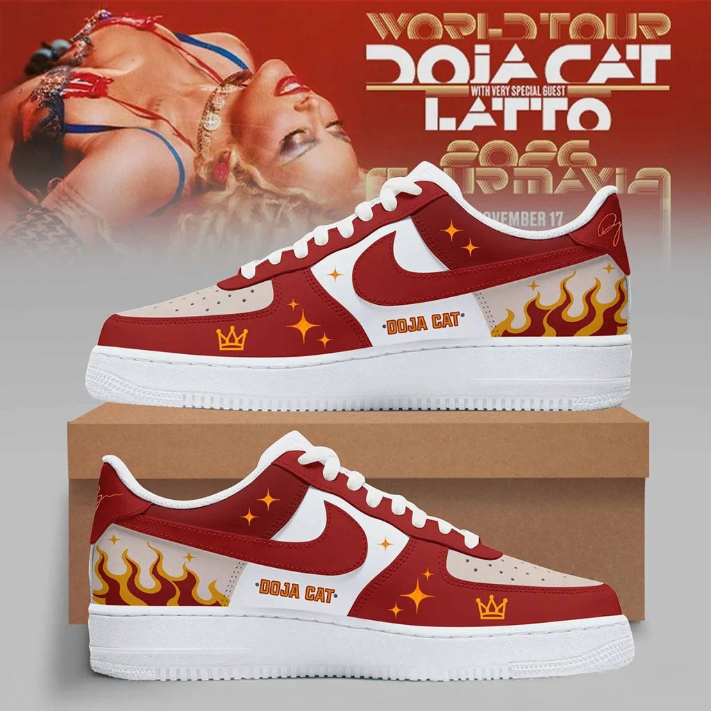 Doja Cat World Tour 2026 Sneakers Flame Shoes Doja Cat Merch Presents For Music Lovers - Merchluma