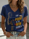 Indiana Fever Merch Sophie Cunningham Pointing V-Neck Shirt #8 The Point Is To Win Games T-Shirt - Merchluma