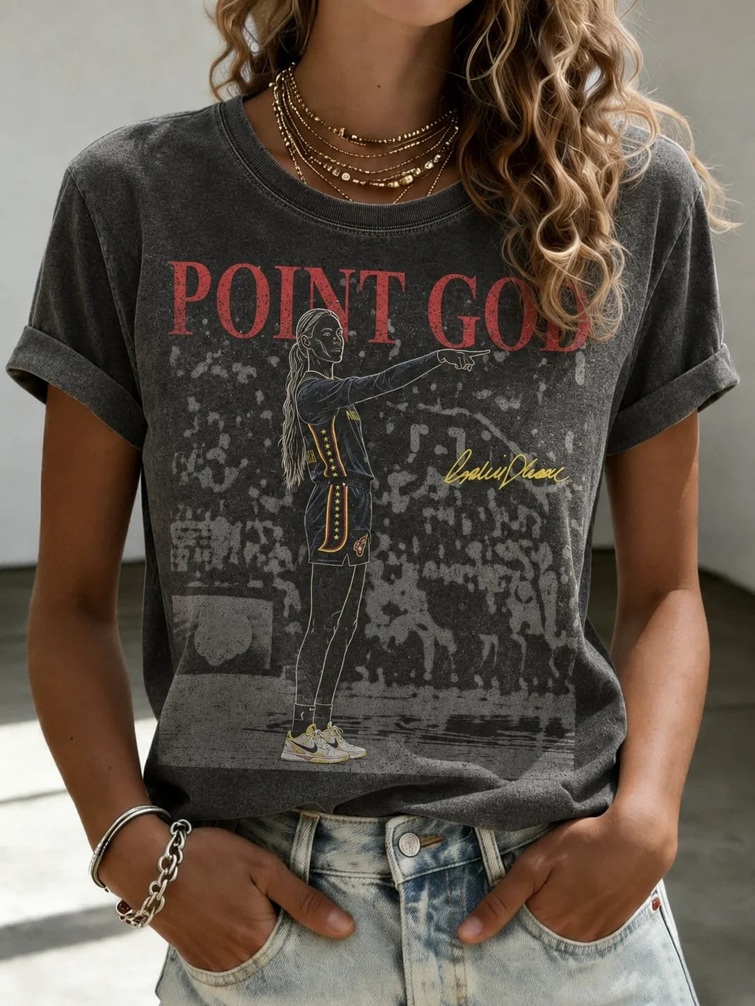 Sophie Cunningham Pointing Shirt Point God Basketball T-Shirt Indiana Fever Fan Gifts - Merchluma