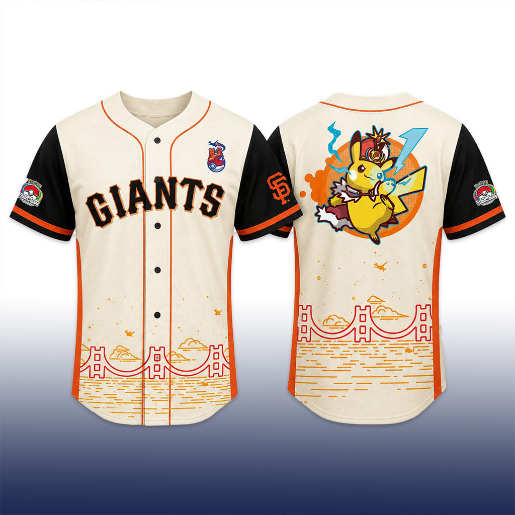 San Francisco Giants Pikachu Pokemon Worlds Night 2026 Baseball Jersey SF Giants Merch - Merchluma