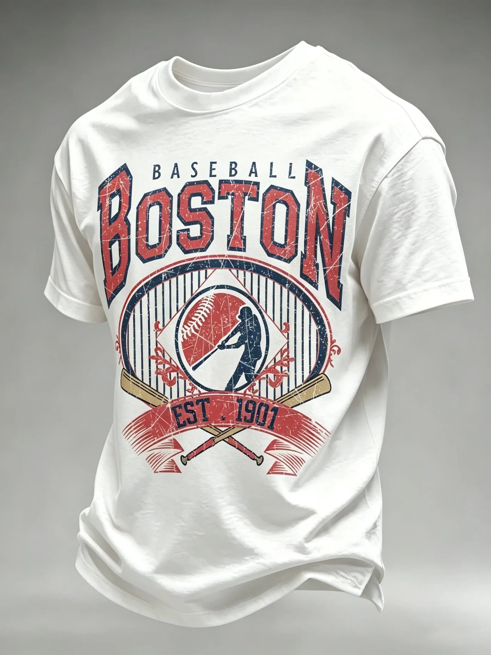 Boston Red Sox Merch Boston Baseball Est 1901 Vintage T-Shirt White Baseball Enthusiast Gifts - Merchluma