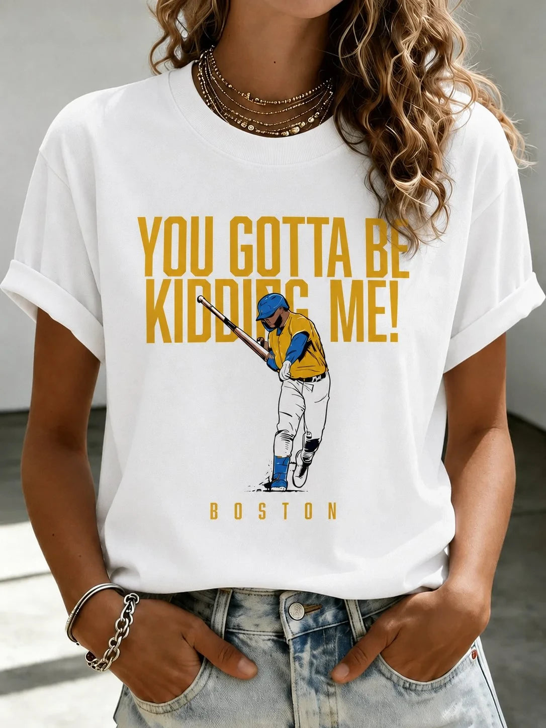 Boston Red Sox Merch You Gotta Be Kidding Me T-Shirt Baseball Fan Gear Women - Merchluma