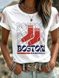 Boston Red Sox Merch Boston Baseball T-Shirt White Cool Gifts For Baseball Lovers - Merchluma