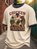 Boston Red Sox Merch Chicken Farmer T-Shirt Boston Baseball Fan Gear Men - Merchluma