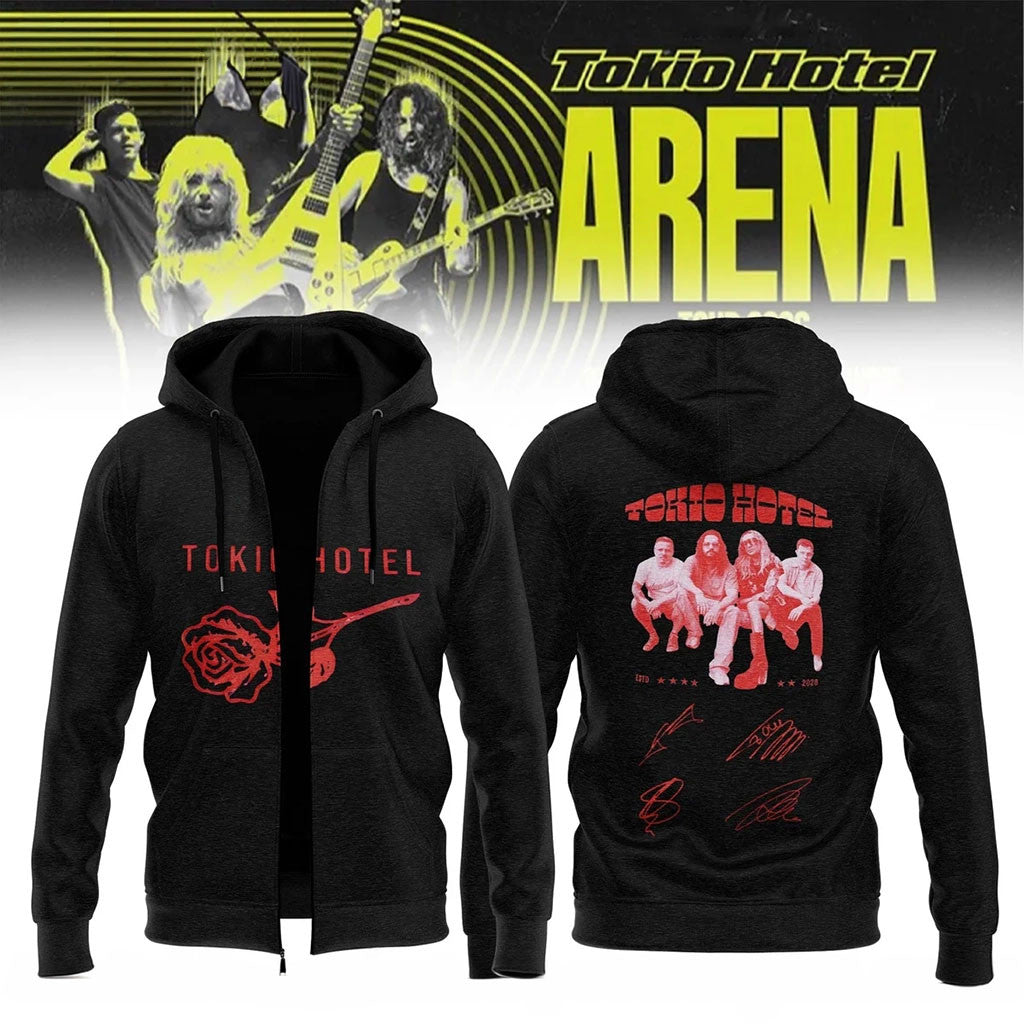 Tokio Hotel Arena Tour 2026 Signature Zip Hoodie Tokio Hotel Merch Gifts For Music Fans - Merchluma