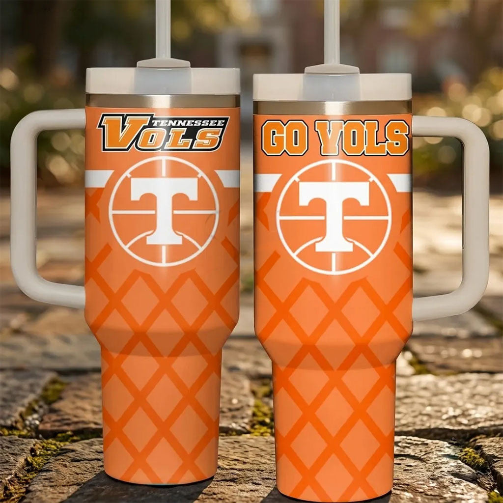 Tennessee Volunteers Basketball Orange Tumbler Volunteers Merch Gifts For Basketball Fan - Merchluma
