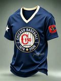 Chicago Cubs Merch Chicago Baseball 150th Anniversary V-Neck Shirt Baseball Fans Gear - Merchluma
