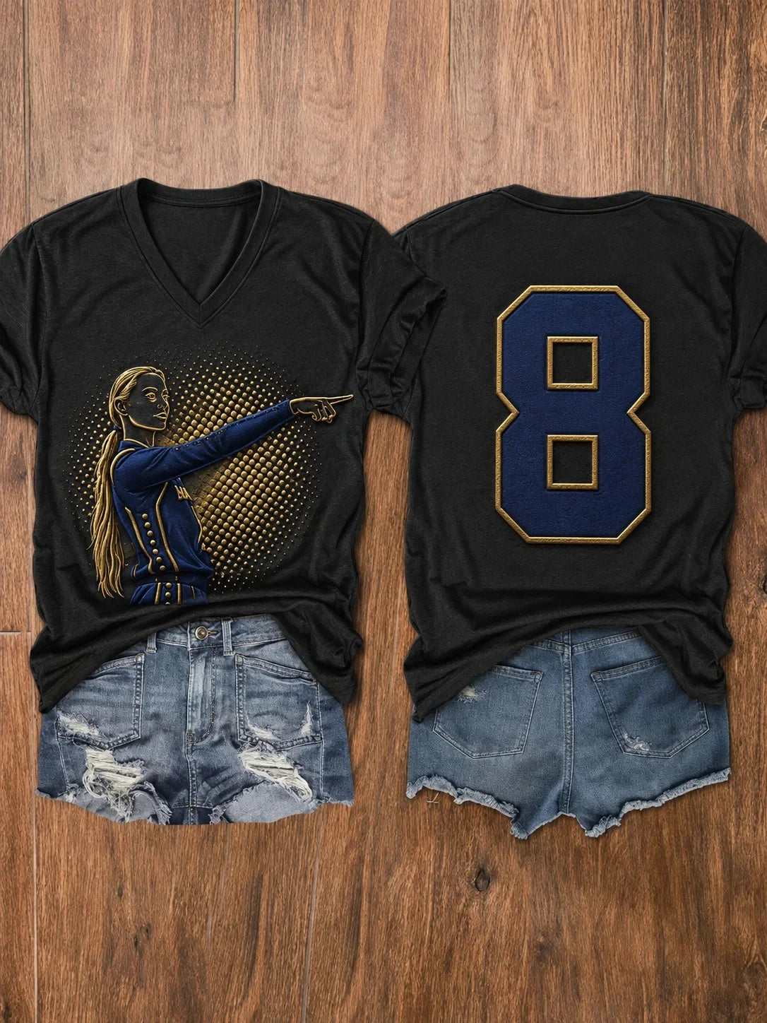 Sophie Cunningham Pointing V-Neck Shirt #8 Indiana Fever Merch Caitlin Clark Basketball Gear - Merchluma