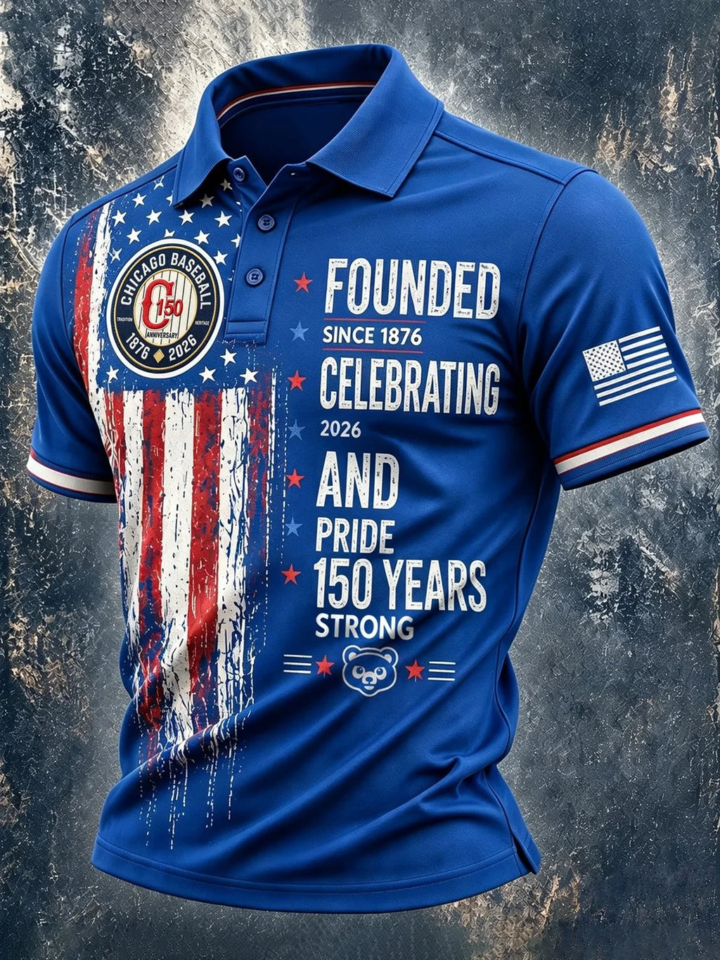 Chicago Cubs Merch Founded Since 1876 Celebrating 2026 And Pride 150 Years Strong Polo Shirt - Merchluma