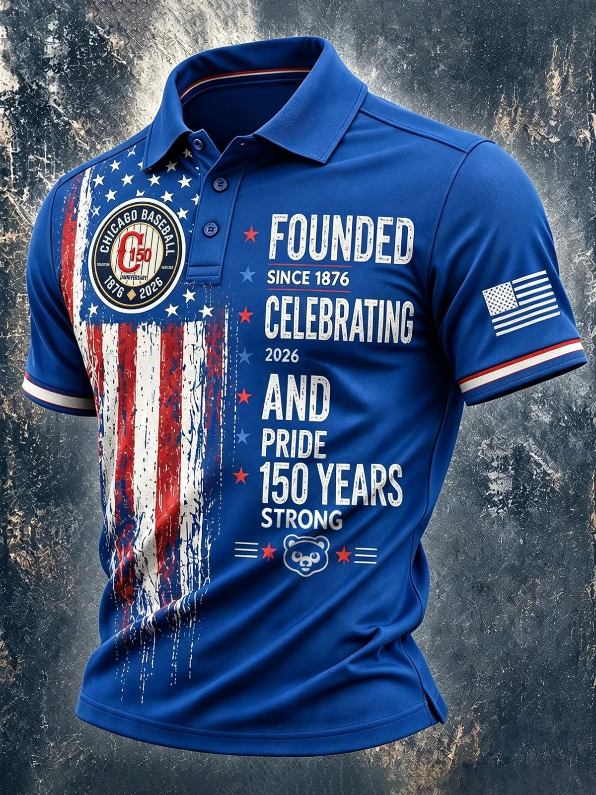 Chicago Cubs Merch Founded Since 1876 Celebrating 2026 And Pride 150 Years Strong Polo Shirt - Merchluma