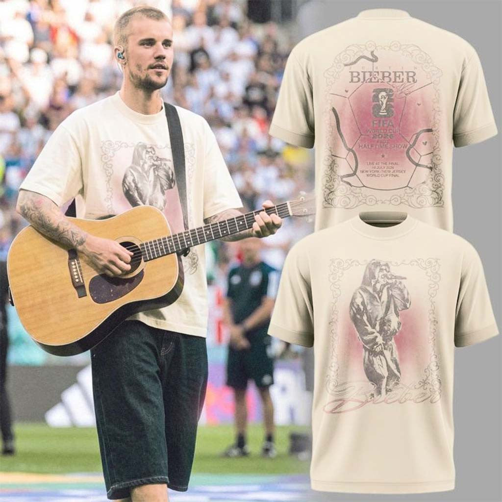 Justin Bieber FIFA World Cup 2026 Halftime Show Shirt Justin Bieber Merch Music Fan Gifts - Merchluma