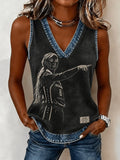 Sophie Cunningham Pointing Sleeveless V-Neck Tank #8 Indiana Fever Merch Gifts For Basketball Fan - Merchluma