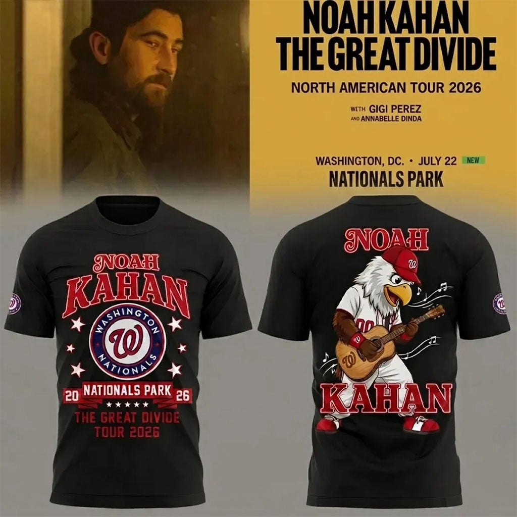 Noah Kahan x Washington Nationals The Great Divide Tour 2026 Shirt Noah Kahan Merch Black - Merchluma