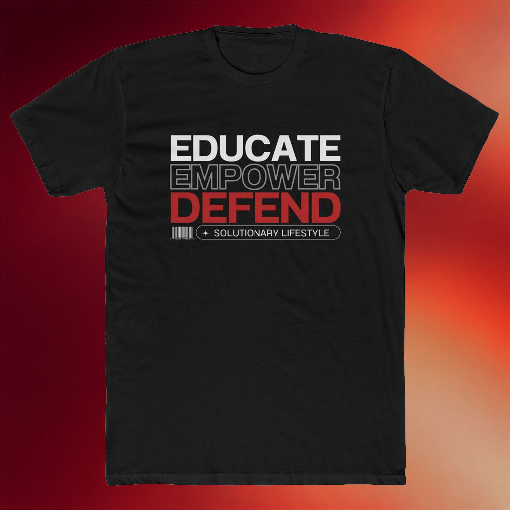 Black Guns Matter Merch 2026 Educate Empower Defend T-Shirt Solutionary Lifestyle Shirt Black - Merchluma