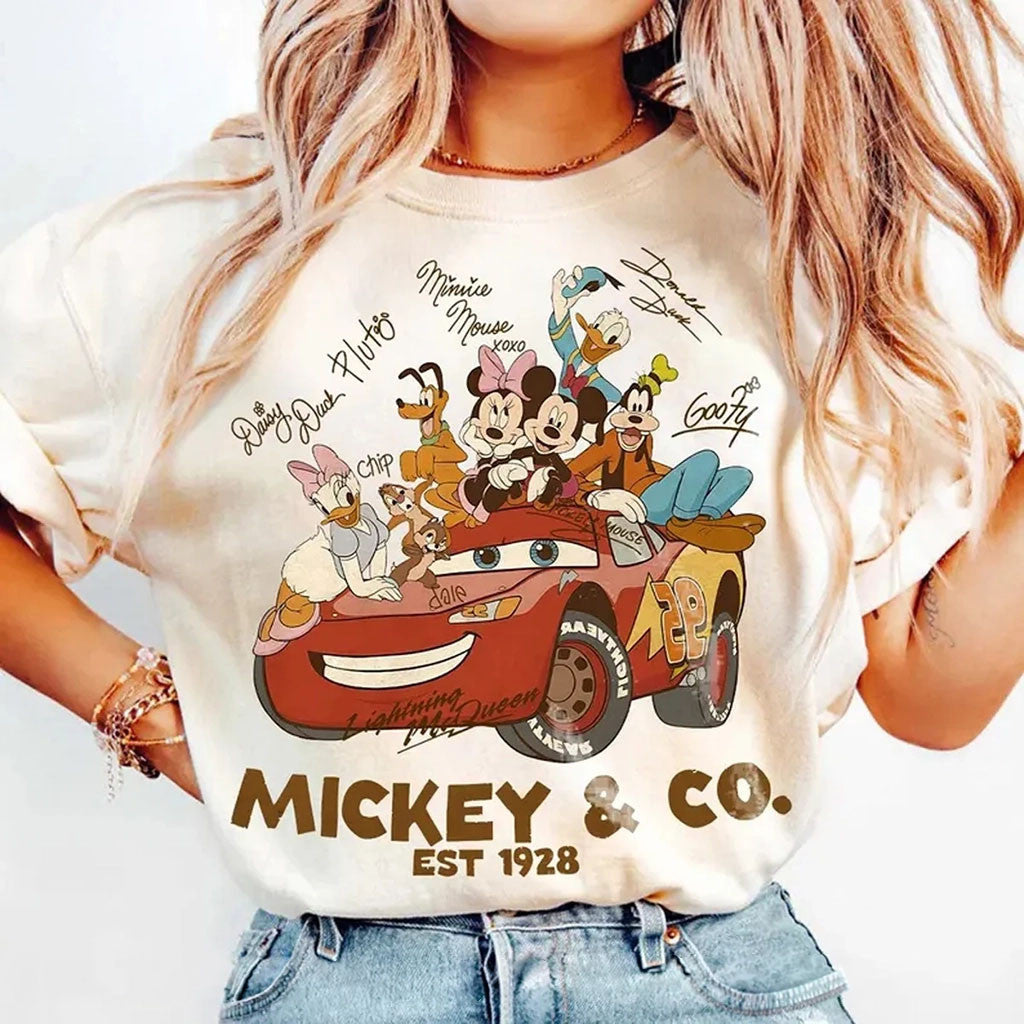 D Pixar Cars T-Shirt Mickey And Co Shirt Cartoon Lovers Apparel Gift For Besties - Merchluma