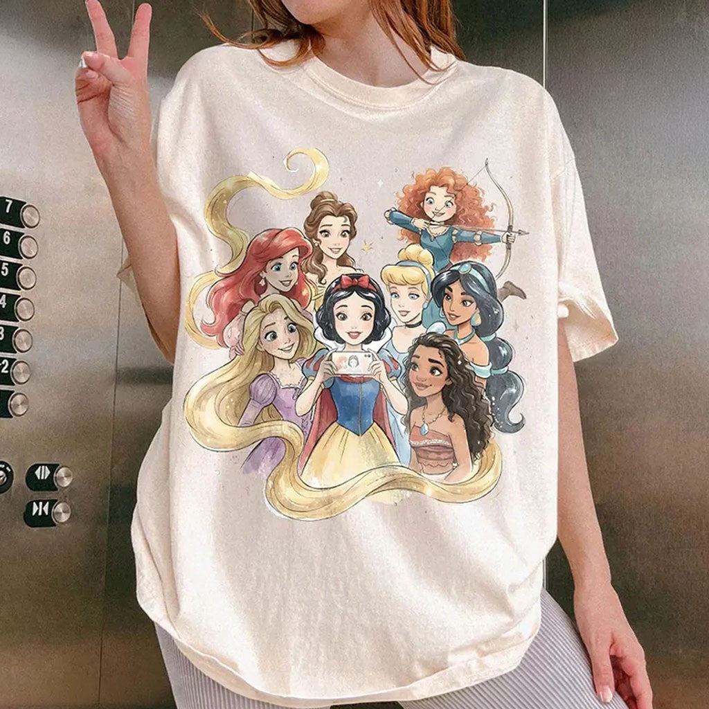 D Princess Group Selfie Shirt Disneyland Princess Shirt Birthday Gift For Best Friends - Merchluma