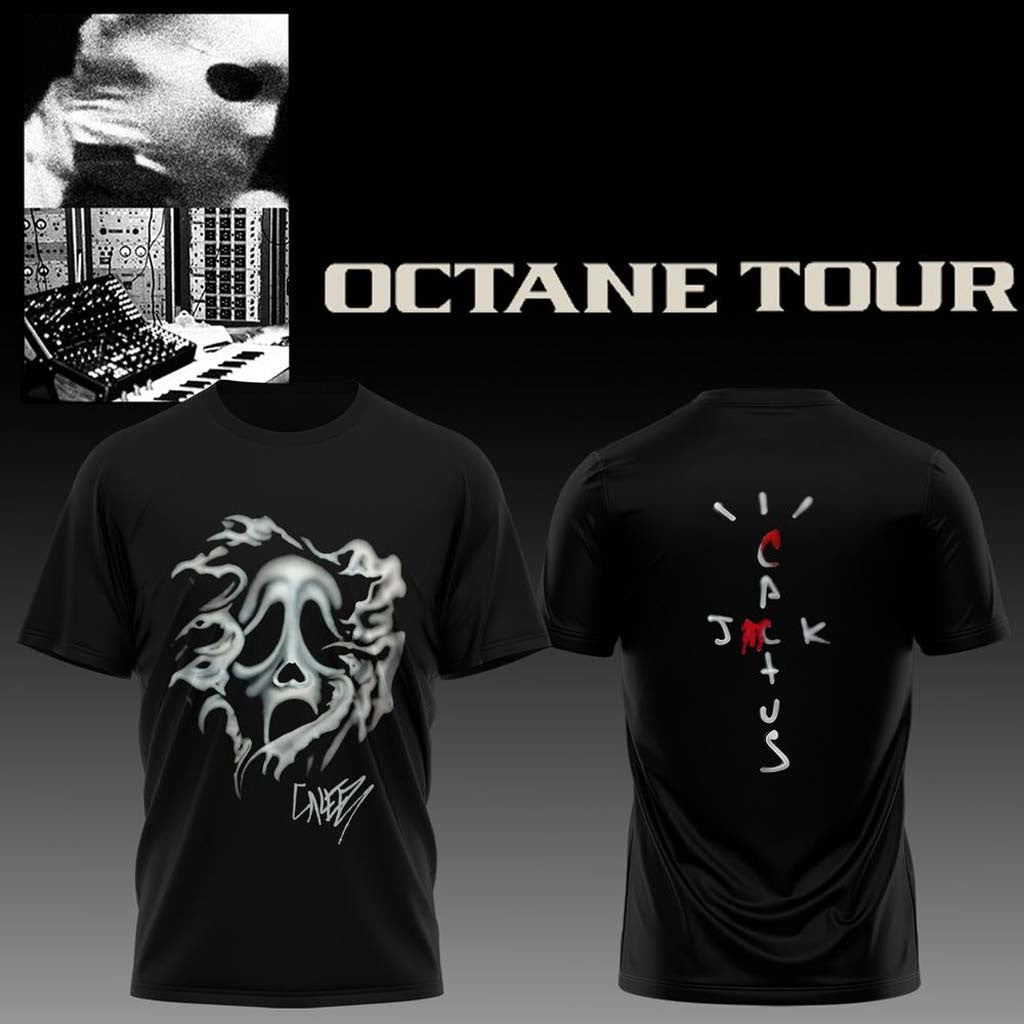 Don Toliver Octane Tour Merch 2026 Don Toliver X Scream X Cactus Jack Airbrush Ghostface Shirt - Merchluma