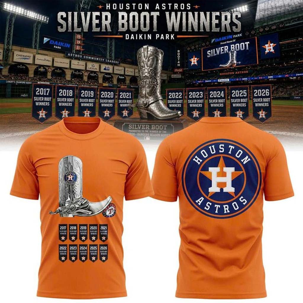 Houston Astros 2026 Silver Boot Series Champions Graphic T-Shirt Houston Astros Merch - Merchluma