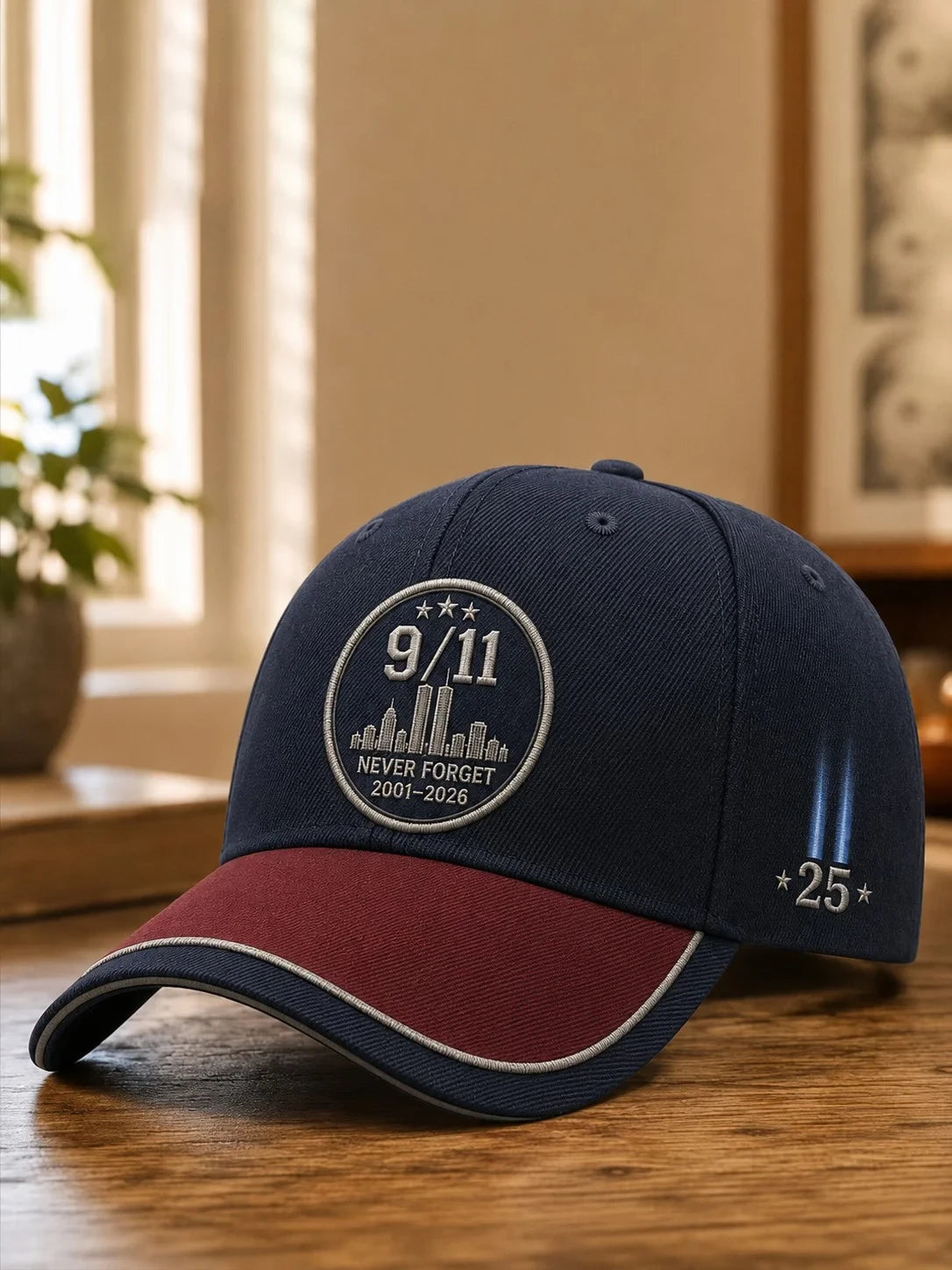 911 Never Forget We Remember Hat Embroidered Twin Towers Memorial Merch 25th Anniversary Gifts - Merchluma