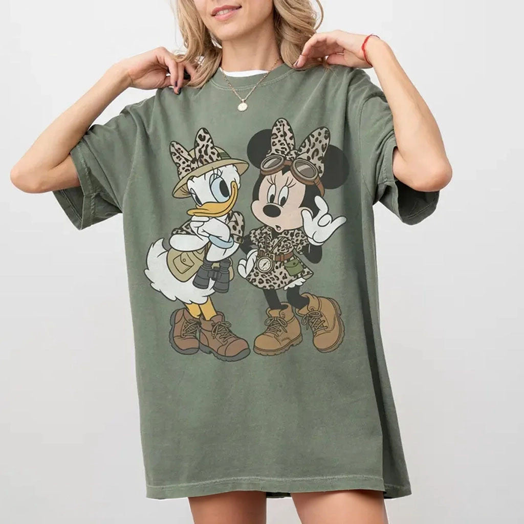 Vintage Minnie Daisy Leopard Shirt D Animal Kingdom Tee WDW Safari Outfits Gift For BFF - Merchluma
