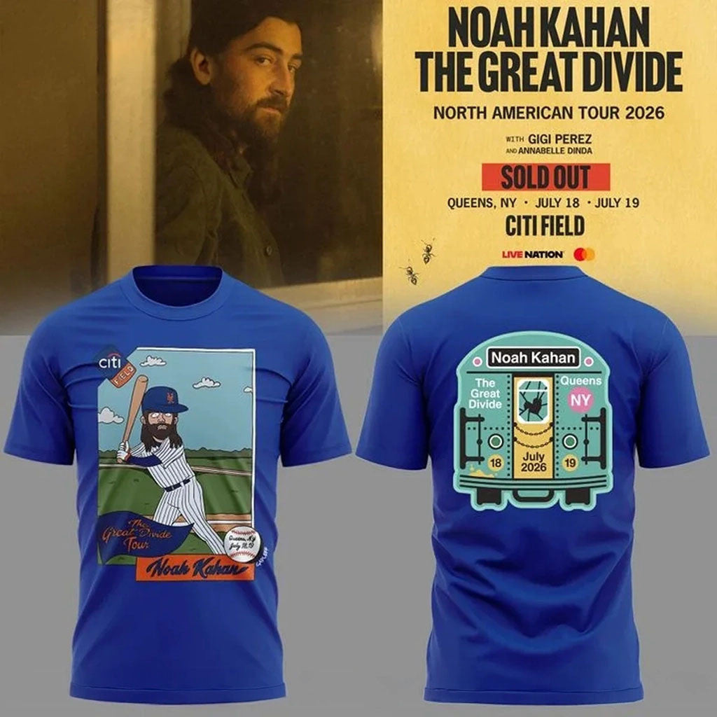 Noah Kahan X New York Mets Merch NK The Great Divide Tour Shirt Gifts For Music Lovers - Merchluma