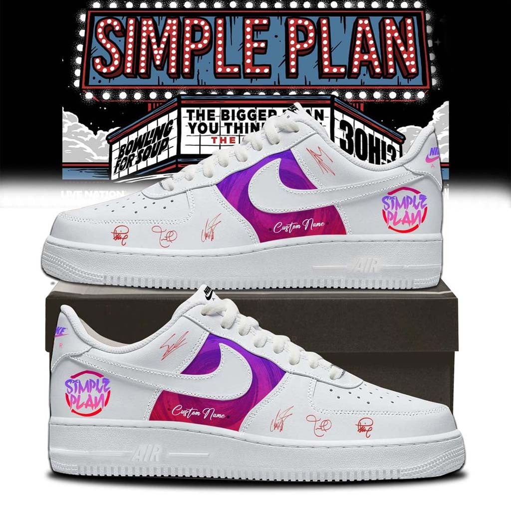 Personalized Simple Plan Merch Bigger Than You Think Tour 2026 Sneakers Gift For Rock Band Fans - Merchluma