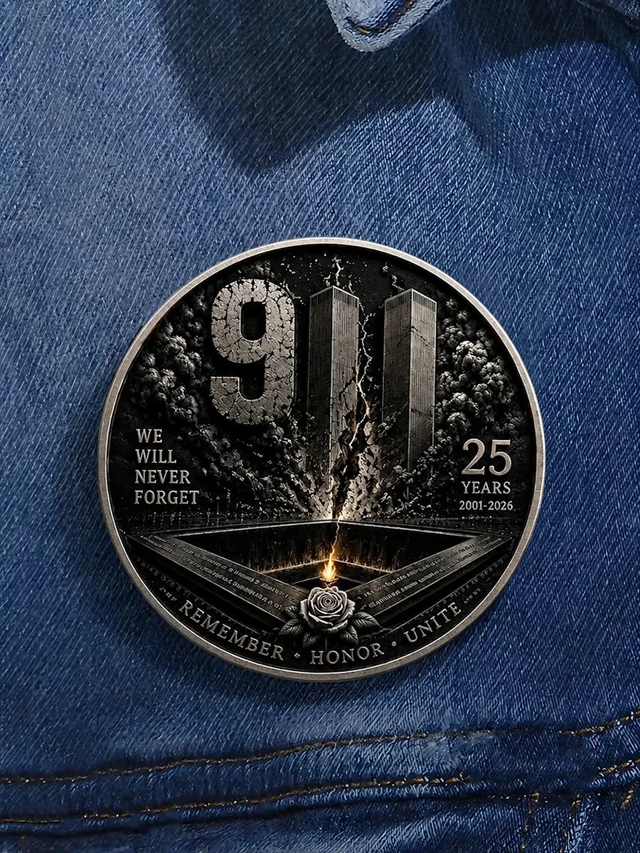 911 Never Forget Remember Honor Unite Button Pin Twin Towers Memorial Patriot Day Merchandise - Merchluma