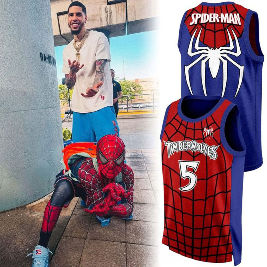Minnesota Timberwolves X Spider-Man Brand New Day 2026 Basketball Jersey Timberwolves Merch - Merchluma