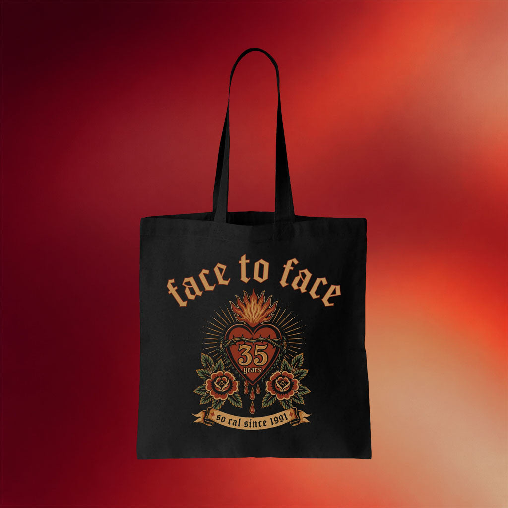 Enemy Ink Merch 2026 Face To Face 35 Years Tote Bag Face To Face Merch Best Gift For Band Fans - Merchluma