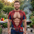 Spider Man 6 Pack Muscles T-Shirt The Unzipped Hero Shirt Gifts For Movie Fan - Merchluma