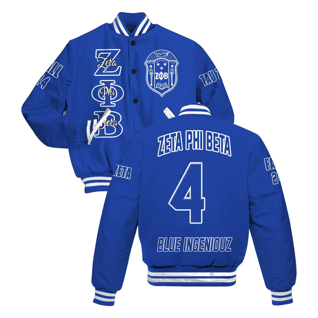Zeta Phi Beta Sorority Jacket Blue Ingeniouz Zeta Phi Beta Merch Gifts For Girlfriend - Merchluma