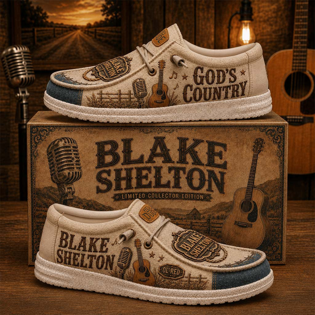 Blake Shelton God's Country Shoes Blake Shelton Merch Best Gifts For Music Lovers - Merchluma