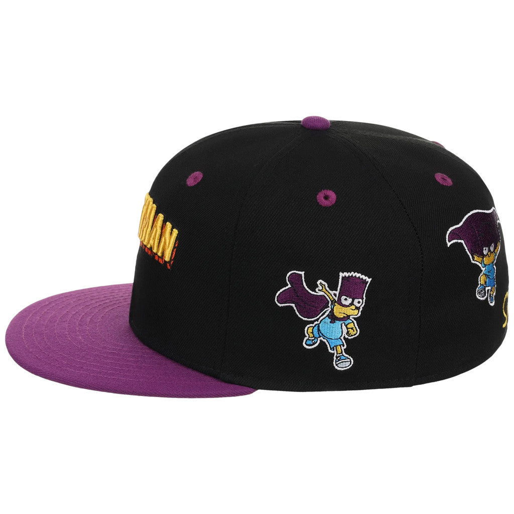 Lids Hat Drop The Simpsons Fitted Collection Merch Bartman Snapback Hat Embroidered Him Gifts - Merchluma