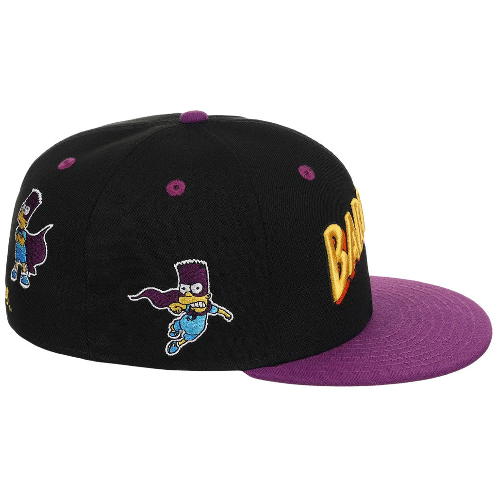 Lids Hat Drop The Simpsons Fitted Collection Merch Bartman Snapback Hat Embroidered Him Gifts - Merchluma