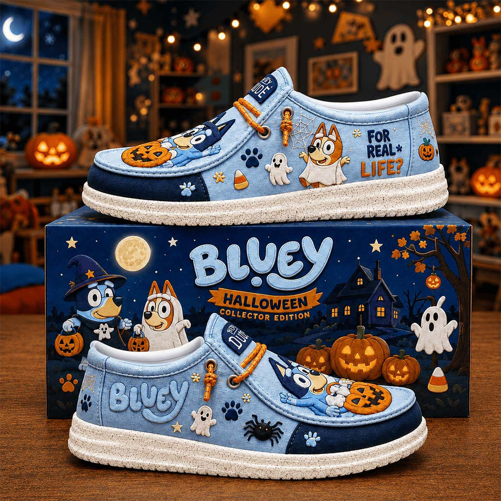 Bluey Halloween For Real Life Shoes Bluey Merch Cute Halloween Gifts For Friends - Merchluma