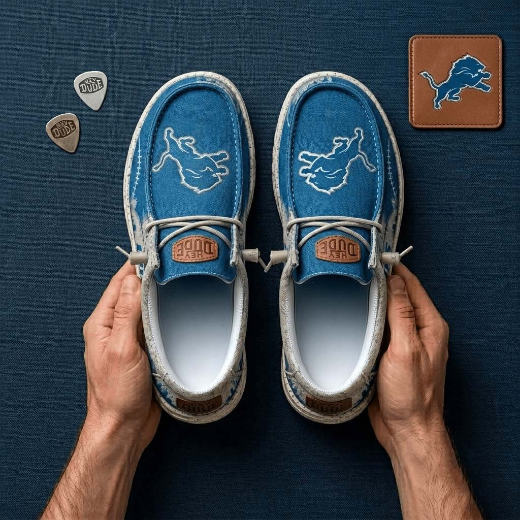 Detroit Lions Shoes Football Fan Gear Detroit Lions Merch Gifts For Game Day - Merchluma