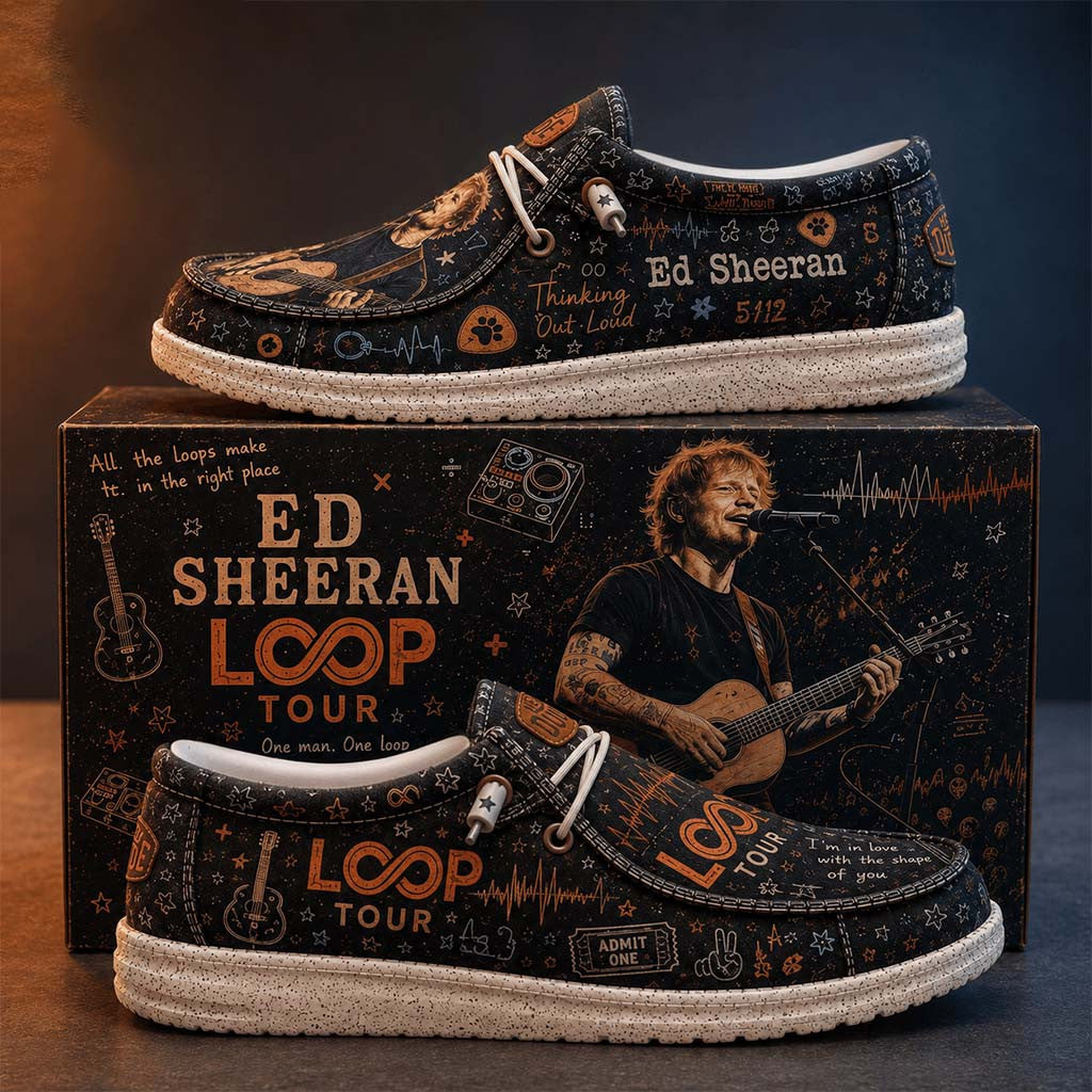 Ed Sheeran Loop Tour Shoes Thinking Out Loud Loafers Ed Sheeran Merch Presents For Music Lovers - Merchluma