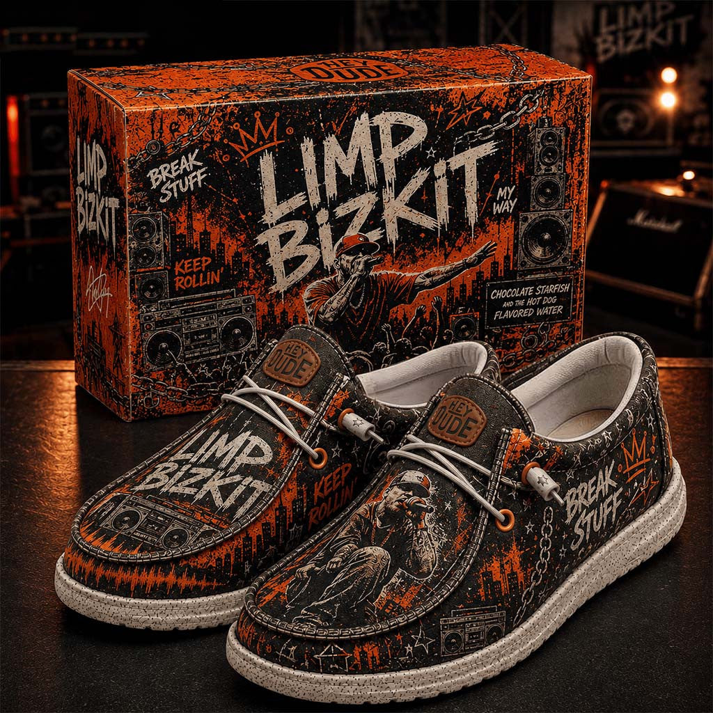Limp Bizkit Break Stuff Keep Rollin Shoes Limp Bizkit Merch Present For Dudes - Merchluma