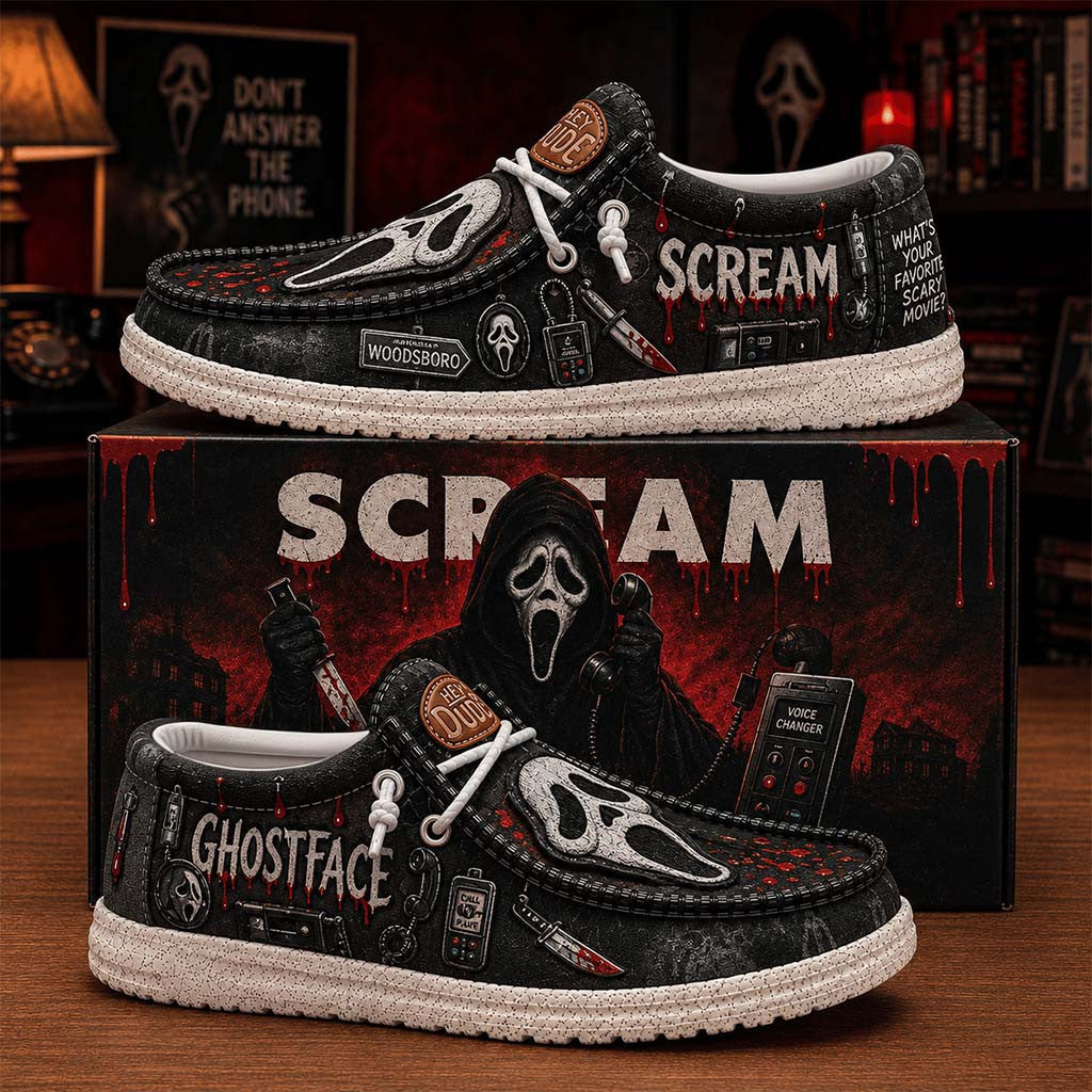 Scream Ghostface Shoes What's Your Favorite Scary Movie Loafers Scream Merch Horror Fan Gifts - Merchluma